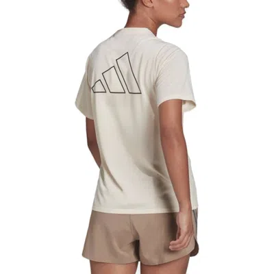Adidas Originals (wmns) Adidas Aeroready Running Logo T-shirt 'beige' In Nude