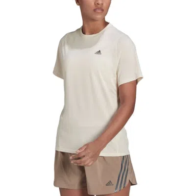 Adidas Originals (wmns) Adidas Aeroready Running Logo T-shirt 'beige' In Nude
