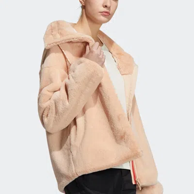 Adidas Originals (wmns) Adidas Sty Fur Jacket Pink/red In Brown