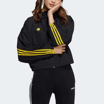 Adidas Originals (wmns) Adidas Neo X Smiley Csmly Windbreaker Jacket 'black Yellow'