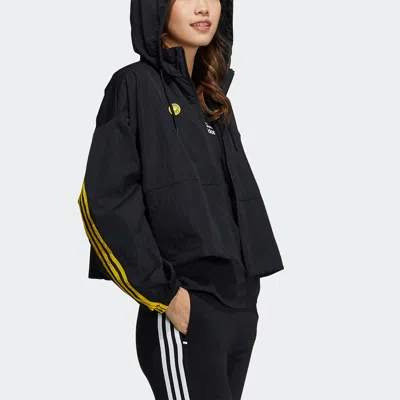 Adidas Originals (wmns) Adidas Neo X Smiley Csmly Windbreaker Jacket 'black Yellow'