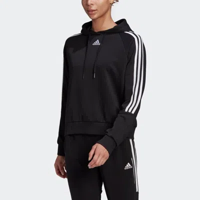 Adidas Originals (wmns) Adidas Loose-cut 3-stripes Cropped Hoodie 'black'