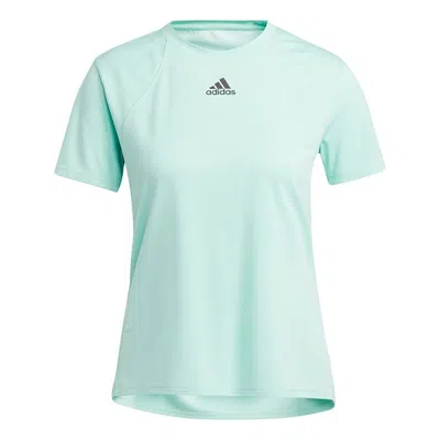 Adidas Originals (wmns) Adidas Heatrdy Focus T Intense Training Sports Short Sleeve T-shirt Mint Green In Blue