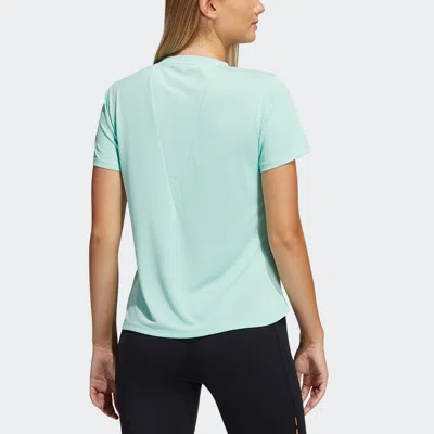 Adidas Originals (wmns) Adidas Heatrdy Focus T Intense Training Sports Short Sleeve T-shirt Mint Green In Blue