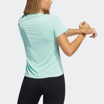 Adidas Originals (wmns) Adidas Heatrdy Focus T Intense Training Sports Short Sleeve T-shirt Mint Green In Blue