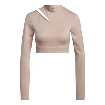 Adidas Originals (wmns) Adidas Solid Color Sports Gym Long Sleeves Pink In Neutral
