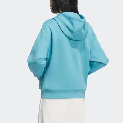 Adidas Originals (wmns) Adidas Neo Solid Color Hoodie 'teal' In Blue