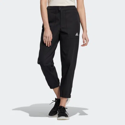 Adidas Originals (wmns) Adidas Sty W Pt Wv Elastic Button Waist Sports Black Pants