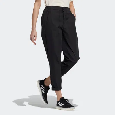Adidas Originals (wmns) Adidas Sty W Pt Wv Elastic Button Waist Sports Black Pants