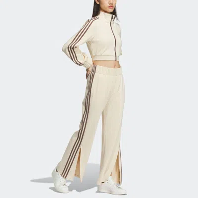 Adidas Originals (wmns) Adidas Flared Tracksuit Bottoms 'beige' In Neutral
