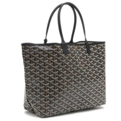 Pre-owned Goyard Black Canvas Leather Pouch Tote Bag ()