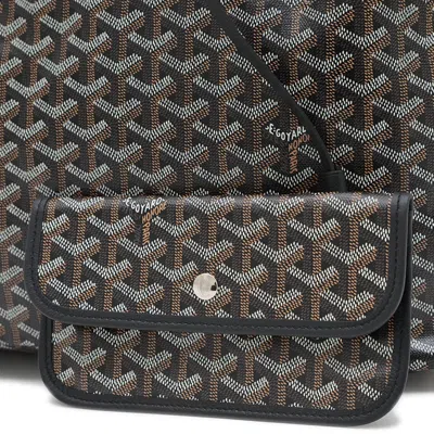 Pre-owned Goyard Black Canvas Leather Pouch Tote Bag ()