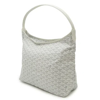 Pre-owned Goyard Gray White Coated Canvas Leather Pouch Shoulder Bag () In Multi