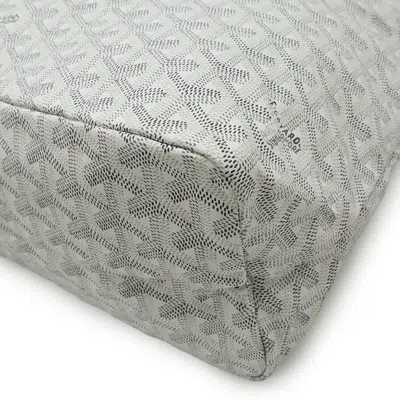 Pre-owned Goyard Gray White Coated Canvas Leather Pouch Shoulder Bag () In Multi