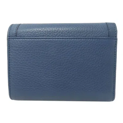 Pre-owned Gucci Bamboo Blue Bamboo Leather Wallet (bi-fold) ()
