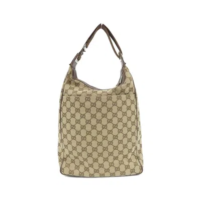 Pre-owned Gucci Beige Brown Gg Canvas Leather Shoulder Bag () In Multi