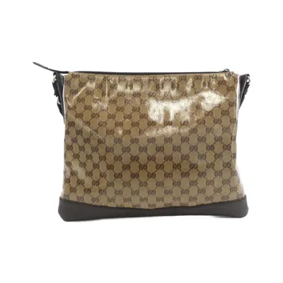 Pre-owned Gucci Beige Brown Gg Crystal Shoulder Bag () In Multi
