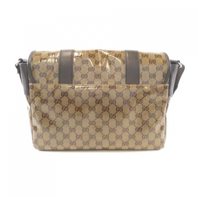 Pre-owned Gucci Beige Brown Gg Crystal Shoulder Bag () In Multi