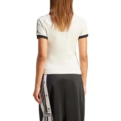 Adidas Originals (wmns) Adidas 3-stripes Slim Raglan T-shirt 'white Melange' In Neutral