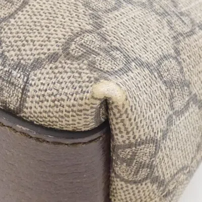 Pre-owned Gucci Beige Brown Gg Supreme Leather Shoulder Bag () In Multi