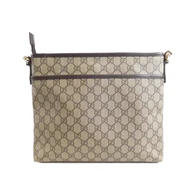 Pre-owned Gucci Beige Brown Gg Supreme Shoulder Bag () In Multi