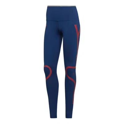 Adidas Originals (wmns) Adidas By Stella Mccartney Truepace Running Leggings 'navy Red' In Blue