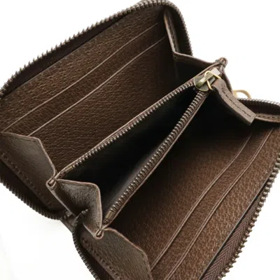 Pre-owned Gucci Beige Dark Brown Green Red Color Pvc Leather Chain/shoulder Wallet ()