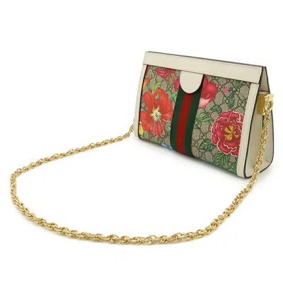 Pre-owned Gucci Beige Multi-color White Pvc Leather Shoulder Bag ()