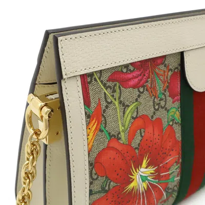 Pre-owned Gucci Beige Multi-color White Pvc Leather Shoulder Bag ()