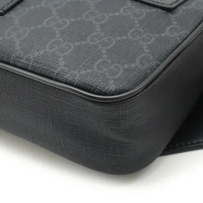 Pre-owned Gucci Black Dark Gray Navy Red Color Leather Pvc Fanny Pack Sling Bag ()