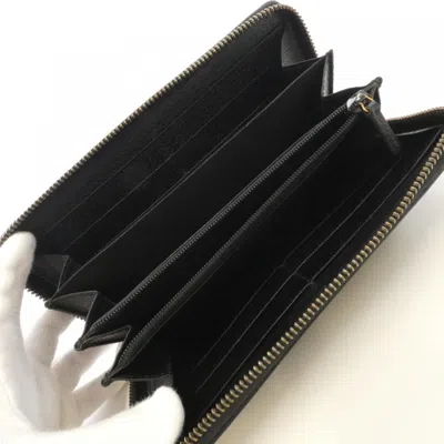Pre-owned Gucci Black Leather Long Wallet (bi-fold) ()