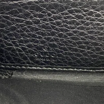Pre-owned Gucci Black Leather Long Wallet (bi-fold) ()