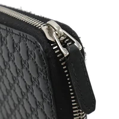 Pre-owned Gucci Black Leather Long Wallet (bi-fold) ()