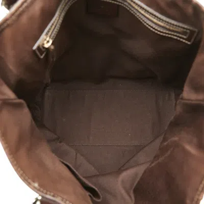 Pre-owned Gucci Gg Canvas Beige Brown Gg Canvas Leather Shoulder Bag Tote Bag ()