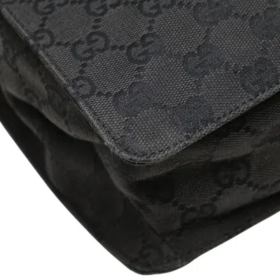 Pre-owned Gucci Gg Canvas Black Canvas Leather Shoulder Bag ()