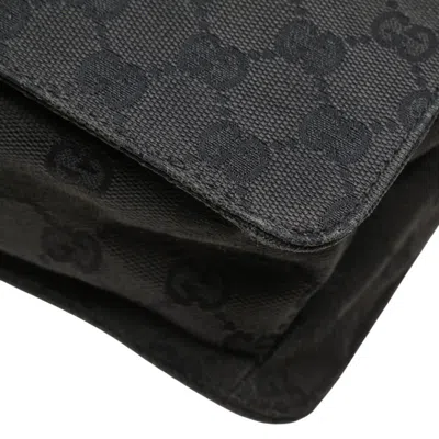 Pre-owned Gucci Gg Canvas Black Canvas Leather Shoulder Bag ()