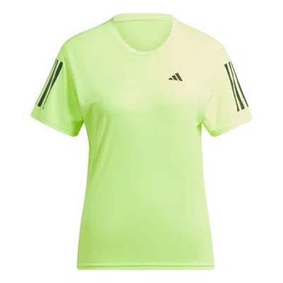 Adidas Originals (wmns) Adidas Own The Run Tee 'lucid Lemon' In Multi