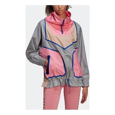 Adidas Originals (wmns) Adidas Stella Mccartney Half Zip Jacket 'grey Pink' In Multi