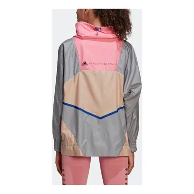 Adidas Originals (wmns) Adidas Stella Mccartney Half Zip Jacket 'grey Pink' In Multi