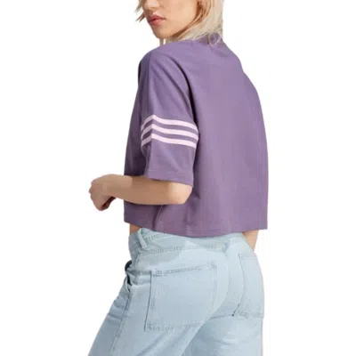 Adidas Originals (wmns)  Neuclassics 3 Stripe T-shirt 'shadow Violet' In Purple