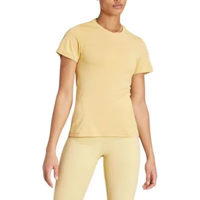 Adidas Originals (wmns) Adidas Designed For Training Heat.rdy Hiit Tee Asia Sizing 'oat' In Yellow