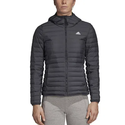 Adidas Originals (wmns) Adidas Varilite Soft Hooded Jacket 'carbon' In Blue