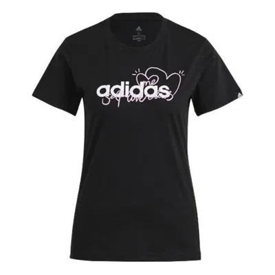 Adidas Originals (wmns) Adidas Heart Graphic T-shirt 'black White' In Multi