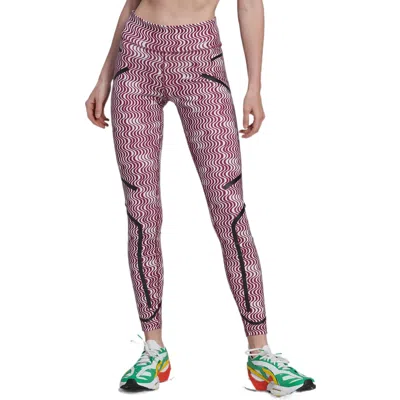 Adidas Originals (wmns) Adidas By Stella Mccartney Truepurpose Printed Training Leggings 'red White' In Pink