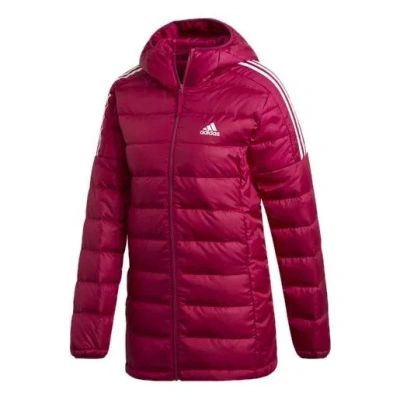 Adidas Originals (wmns) Adidas Light Down Hooded Parka 'power Berry' In Red
