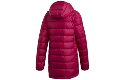 Adidas Originals (wmns) Adidas Light Down Hooded Parka 'power Berry' In Red