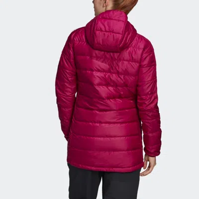 Adidas Originals (wmns) Adidas Light Down Hooded Parka 'power Berry' In Red