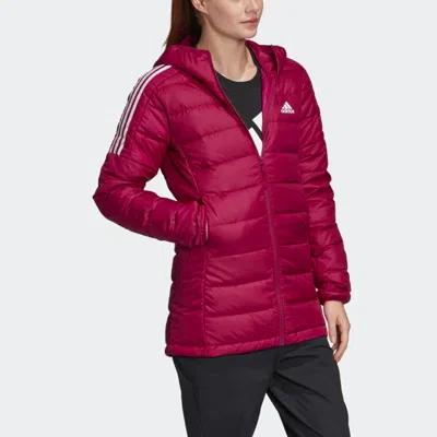 Adidas Originals (wmns) Adidas Light Down Hooded Parka 'power Berry' In Red