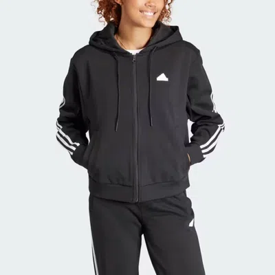 Adidas Originals (wmns) Adidas Future Icons 3-stripes Full Zip Hoodie Asia Sizing 'black'