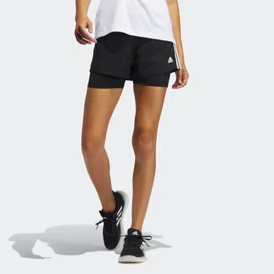 Adidas Originals (wmns) Adidas Pacer 3s 2 In 1 Training Sports Shorts Black